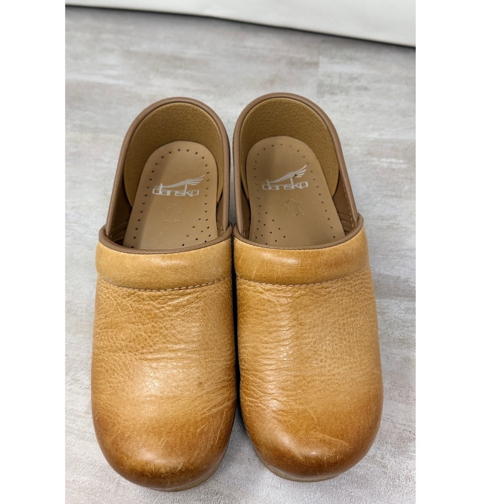 Dansko Professional Honey Pebbled Leather Clogs Womens Size 35 Tan Comfort Shoes - Picture 2 of 9